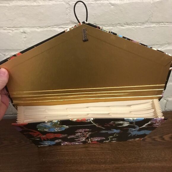 Cynthia Rowley Black and Gold Floral Accordion File Folder - Picture 3 of 8